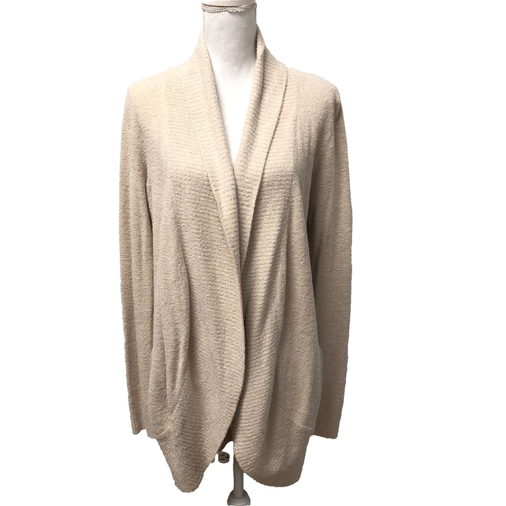 Barefoot Dream Cozy Chic Cardigan Sweater Jumper Womens Medium Beige Mid Length